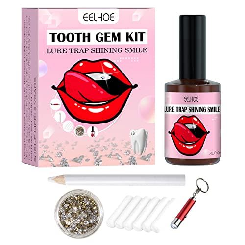 Rosixehird DIY Zahn Edelstein Kit, Zahnschmuck Set Mit Kleber Für Zähne, Zahnschmuck Set Mit Kleber, Teeth Gems Kit Zahnverzierungs-Dekoration, Für Reflektierende Zahnverzierungs-Dekoration Cover