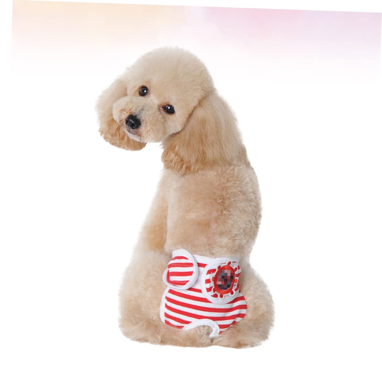 ibasenice Pet Safety Pants for Female Dogs Adjustable Stripe Pattern Dog Diapers for Menstruation Comfortable and Breathable Pet Diapers Red Floors and Home Furnishings