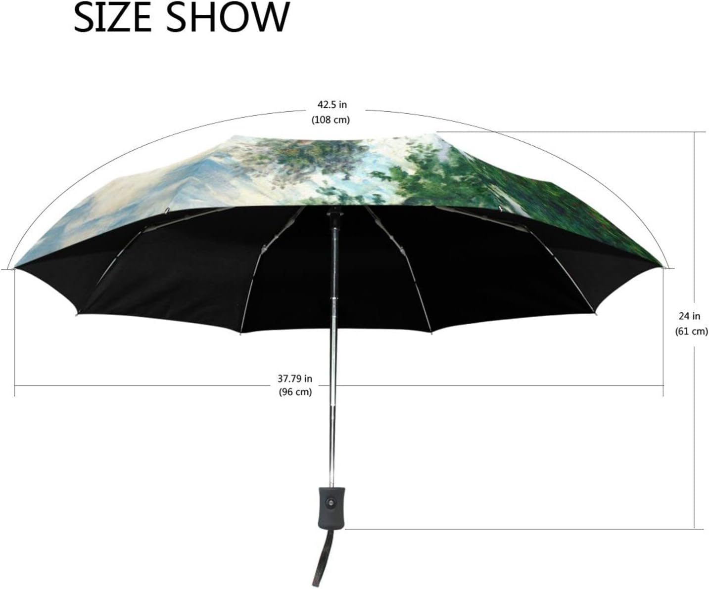 WIHVE Umbrella Auto Open Close Folding Windproof Compact Travel Umbrella