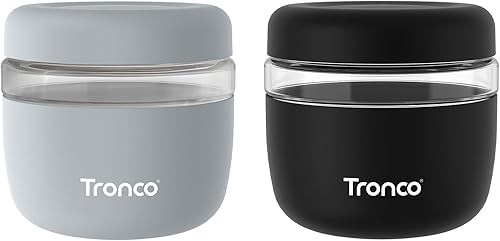 Miniatura 20 de Tronco Recipientes de Almacenamiento de Alimentos de Vidrio de 24 oz con Tapas, Herméticos, a Prueba de Fugas y Derrames, Tazones de Vidrio para