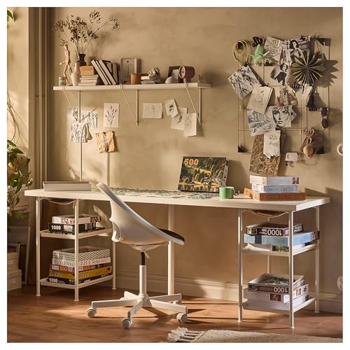 Pied de table avec rangement blanc ProTuning SPÄND individuel pour bureau modulable
