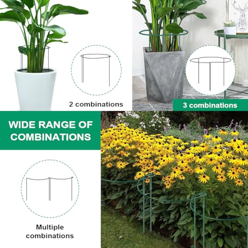 OFFCUP Plant Support Stakes, 6pcs 30 * 60CM Metal Garden Supports, Half Round Plant Support Ring Cage for Vegetable Tomato - Image 3