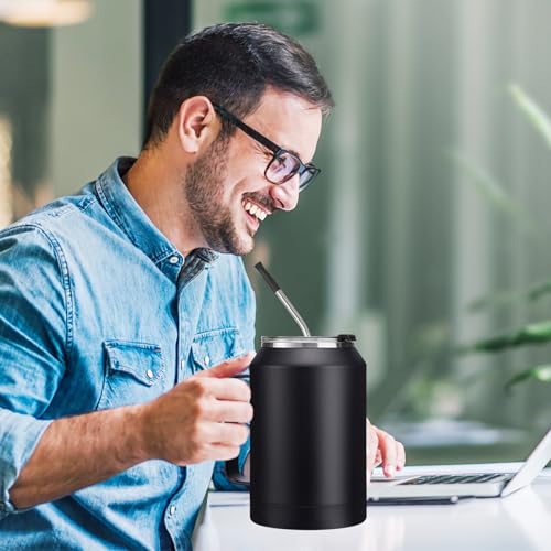 Image of 32 oz Insulated Coffee Mug Tumbler - w / Handle, 2-in-1 Straw & Chug Lid, Silicone Boot, Double Wall Vacuum Insulated Tumblers Cups 32oz, Leak Proof Stainless Steel Water Bottle Work Home Travel Mugs