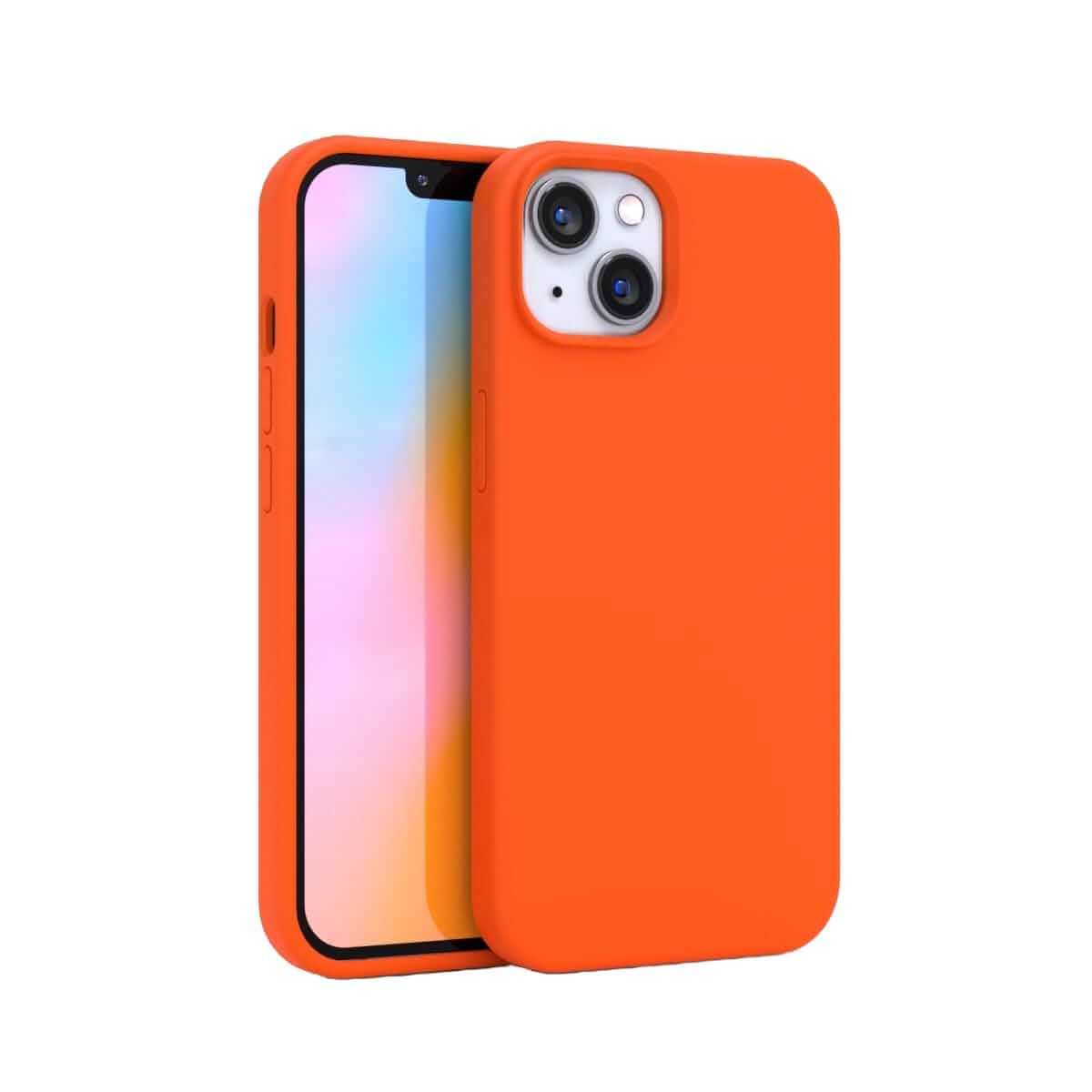 FELONY CASE for iPhone 13 / iPhone 14 - Neon Orange Silicone Phone Case Shockproof Protection with Anti-Scratch Microfiber Lining, 360° Durable Slim Design for Apple iPhone 13 / iPhone14