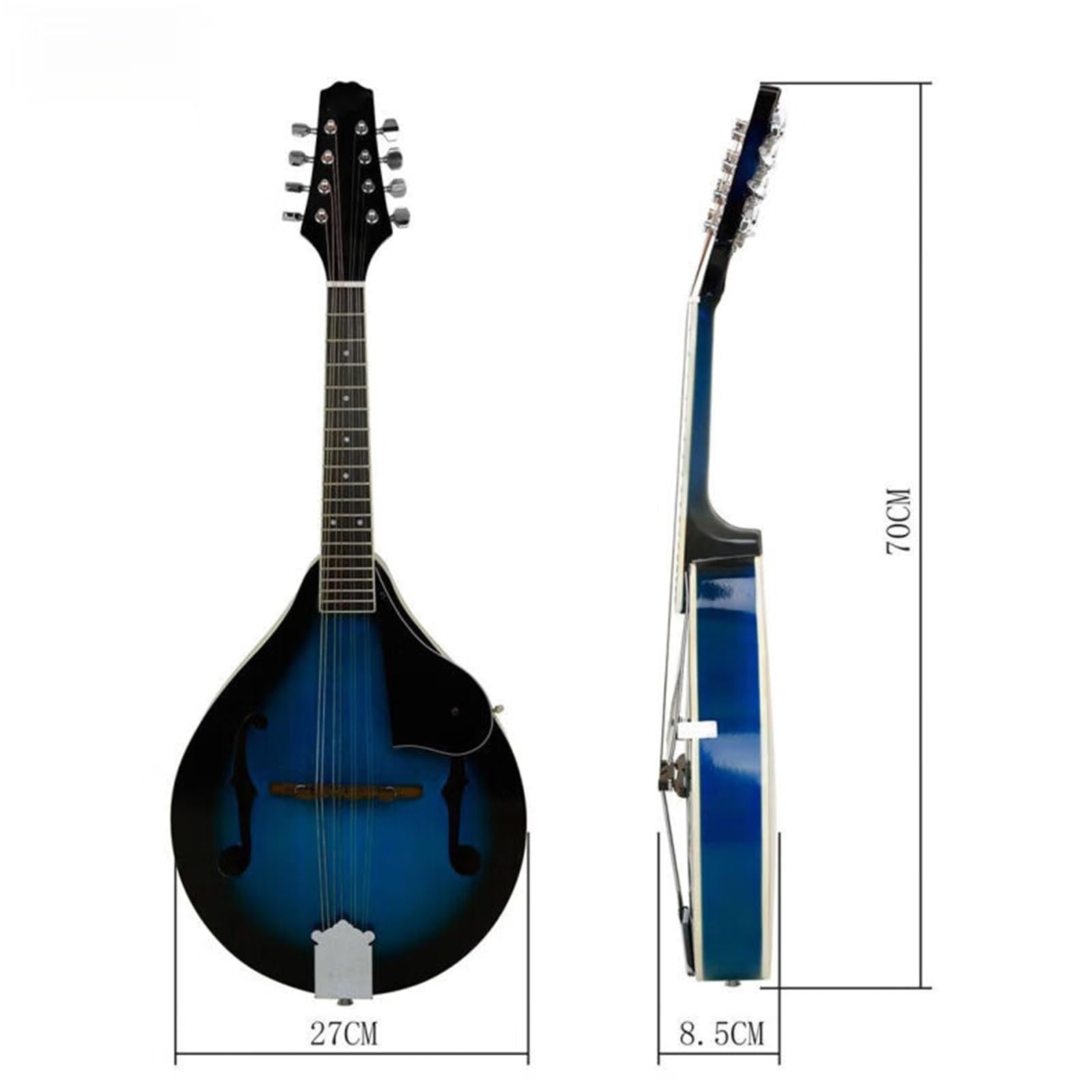 Mandolina Niebieski Futerał Na Ośmiostrunową Gitarę Mandolinową Z Drewna Lipowego Kompletnymi Akcesoriami(Suit)