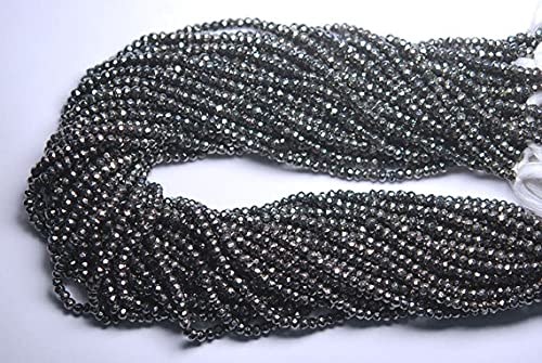 Rondelles en pyrite mystique grise LKBEADS, pierres facettées de haute précision