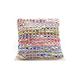  Cojín Sofá Cama con Relleno Incluido – Almohada Decorativa de 45x45cm para Salón Hogar Habitación – Hecho a Mano de Poliéster para Sillón de Algodón Lana Yute con Cremallera Oculta (Ibiza)