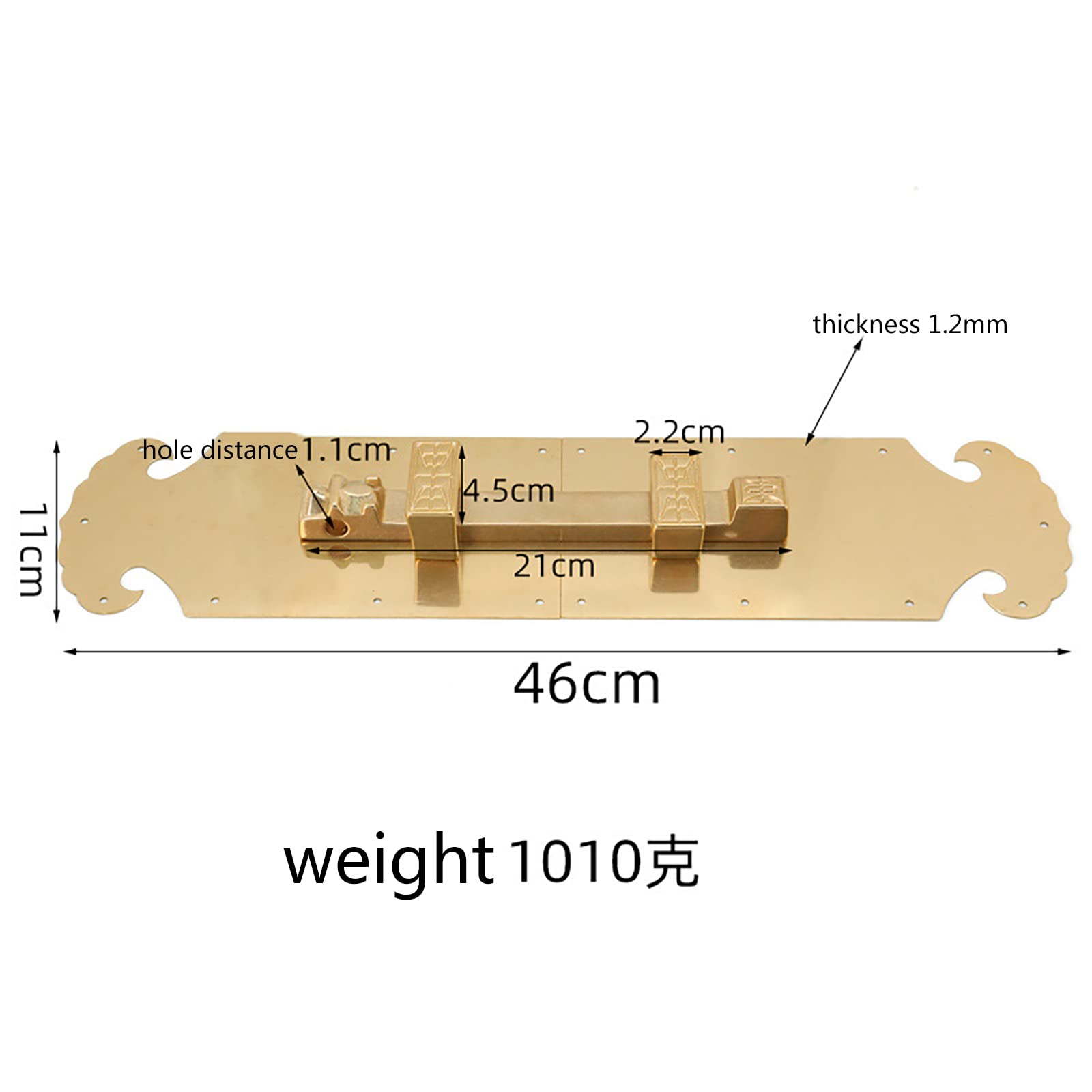 Pestillos para puertas, Pestillo de puerta con perno deslizante, varios tamaños, 21,3-56 cm(46cm)