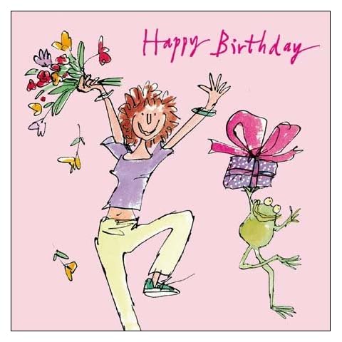 Woodmansterne Birthday Card - Lady & Frog Cover