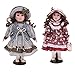 Sharplace 2 PCS 30cm Belle Figure di Bambole in Porcellana con Vestiti alla Moda Fatti a Mano