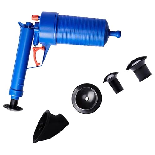 POPETPOP Pompe Déboucheur Wc à Air Comprimé Bleu en Abs et Pvc, Outil Puissant pour Canalisation Bouchée, Facile à Utiliser, pour Salle de Bain et Baignoire