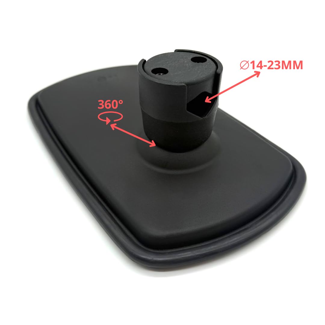 Juego de 2 soportes para espejo retrovisor exterior (260 x 160 mm, diámetro 14-23)