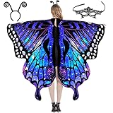 Butterfly Wings for Women, Halloween Butterfly Costume for Women, Halloween Costume Women Fairy Ladies Cape Nymph Pixie Cloak
