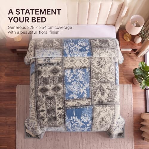 Image of BSB HOME 280 GSM Mink Blanket, Premium Soft Warm Cozy Plush Blanket for Double Bed, Ultra Soft Comfortable Winter Bedding, Elegant Printed Blanket, 90 x 100 Inches (229 x 254 cm) - Ash Grey