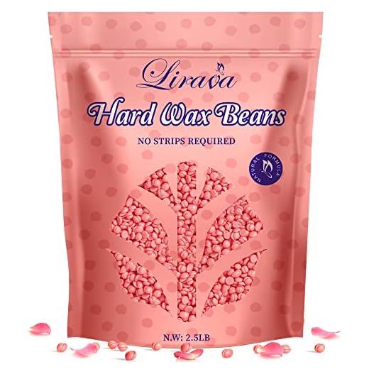 Lirava Hard Wax Beads for Hair Removal 2.5lb, Brazilian Wax beans (Coarse Body Hair Specific) for Full body, Bikini, Underarms, Back, Chest, At Home Waxing Beads Large Refill for Women Men