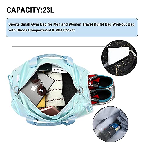 Gym Bag Sports Duffle Bag with Wet Pocket Weekender Overnight Bag with Waterproof Shoe Pouch and Air Hole for Women Girls Travel Foldable Bag