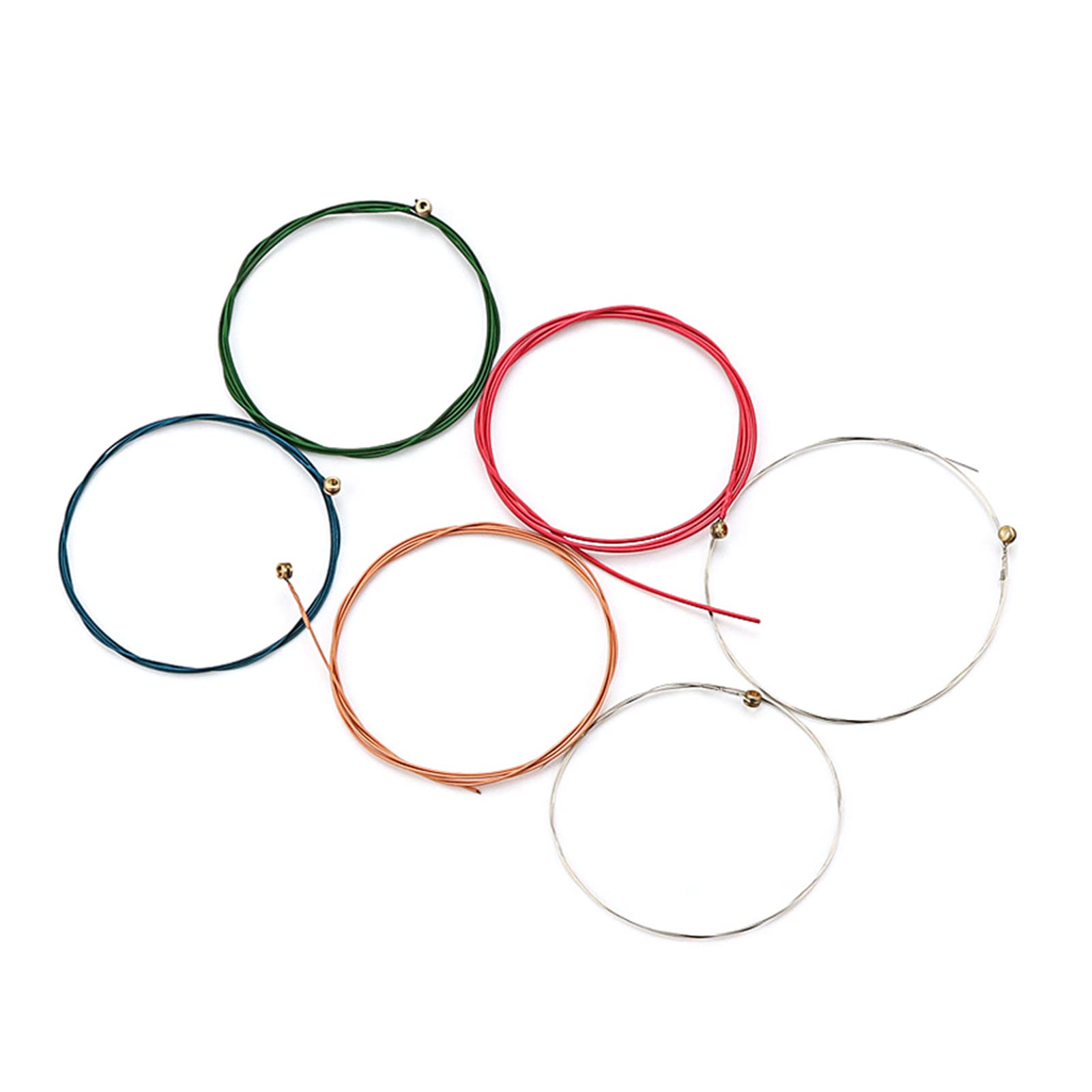 NIHENHAO Colorful Classical Guitar Strings 6 Full Sets Steel E-1st B-2nd G-3rd D-4th A-5th E-6th Coated Guitar Strings Wound Kits