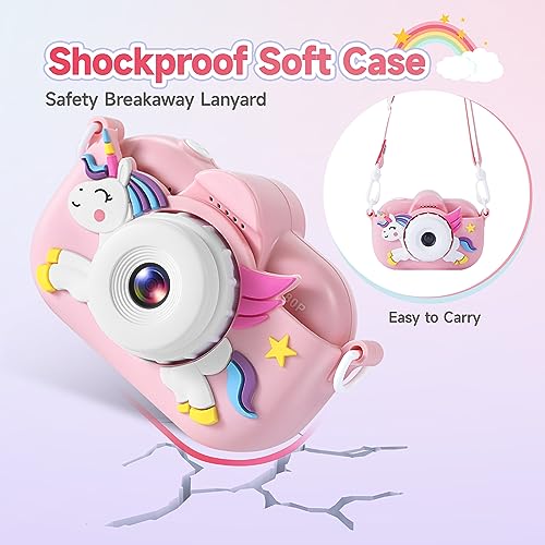 Kids Camera for Toddler Girls Boys Aged 3-9, YEEHAO 32MP Kids Toys Digital Camera 3 4 5 6 7 8 9 Year Old Girls, Children Birthday Gift for Kids - image 7