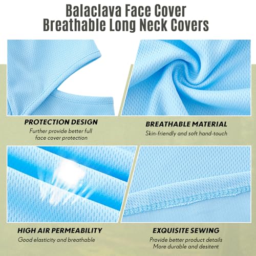 Image of SATINIOR 3 Piece Balaclava Face Cover Sun Protection Neck Cover Summer Balaclava for Men Women Outdoor Sports UV Protector