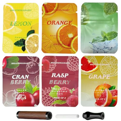 Teegxddy 6 Pièces Mèches de rechange pour bâtonnets respiratoires, Mèches parfumées aux huiles essentielles, mèches parfumées aux fruits, B