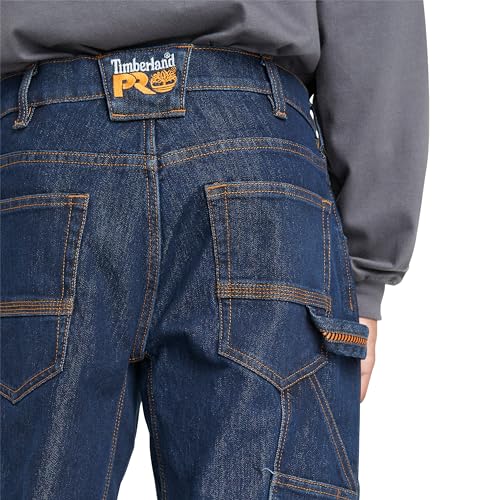 Timberland PRO Men's Ballast Straight Fit Flex Carpenter Jeans, Dark Wash, 38W/32L4