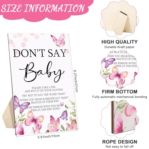 Unittype 51 Pcs Don't Say Baby Shower Game Favors, Butterfly Style by Unittype - Used condition - Image 2