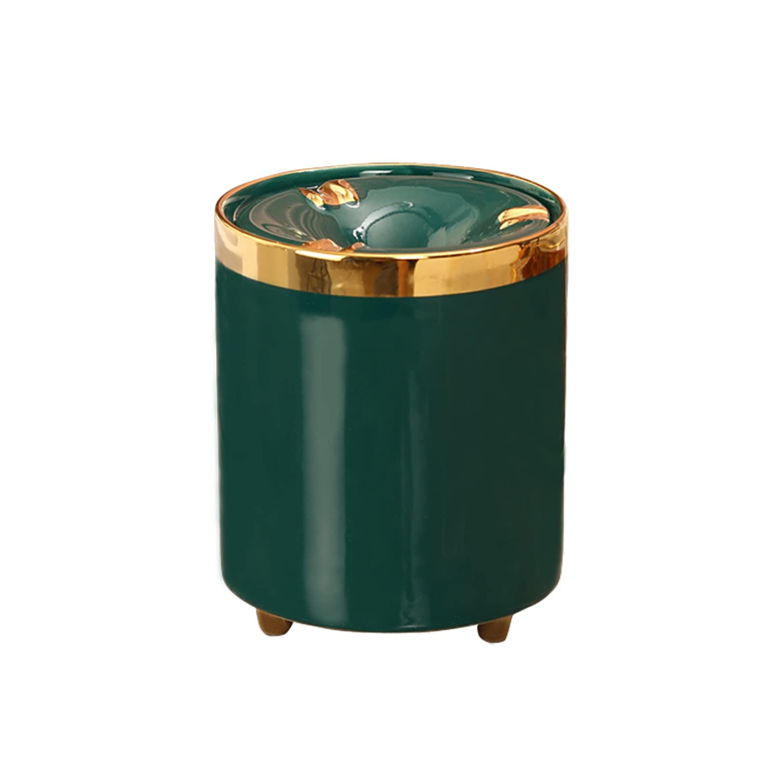 ashtray， Portable Ceramic Light Luxury Anti-Fly Ash Cigarettes Tray, Desktop Smoking Ashtrays(A)