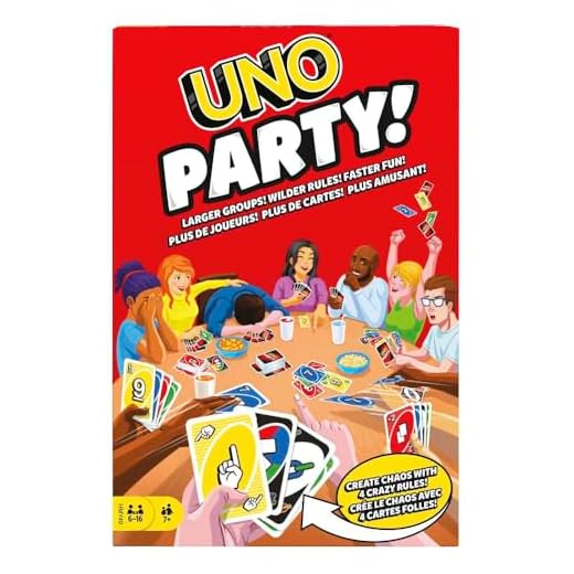 UNO Party - Spannendes Kartenspiel für große Gruppen, 6-16 Spieler, neue Regeln & schnelles Spielvergnügen, ideal für Familien & Freunde, HMY49