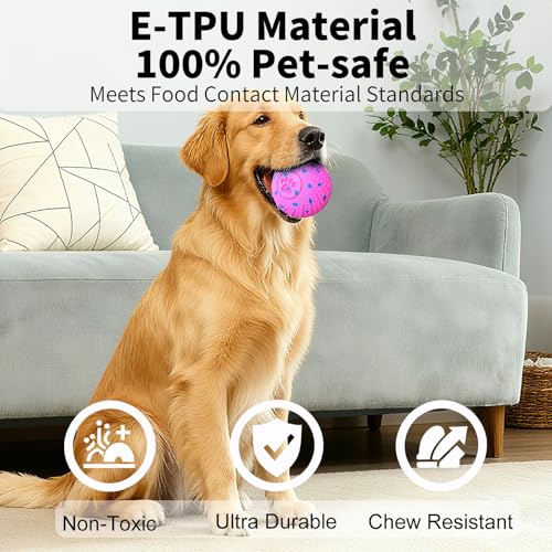 Image of 2-in-1 Interactive Dog Ball Toy for Aggressive Chewers, Automatic Moving & Bouncing E-TPU Dog Ball, 3 Modes Smart Pet Toy with Motion Sensor