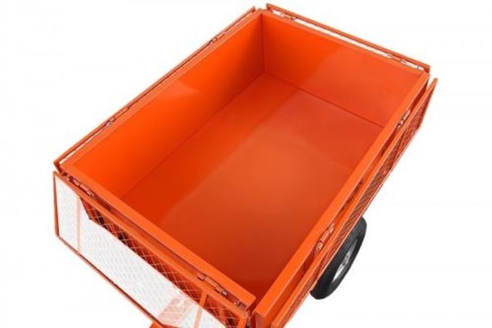 Polar Bär ATV Trailer Medium Kippanhänger mit abklappbaren Seitenwänden 340 kg Kapazität Metallwanne abnehmbare Gitteraufsätze Luftreifen Zugkugelkupplung