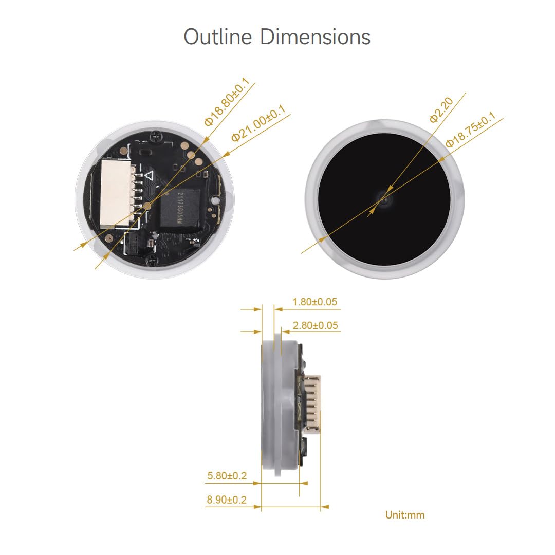 Waveshare Circular 2D Codes Scanner Module, Barcode/QR code Reader, with LED Indicator, Small Size, Easy to Integrate, Suitable for Elevator & Other Code Scanning Applications