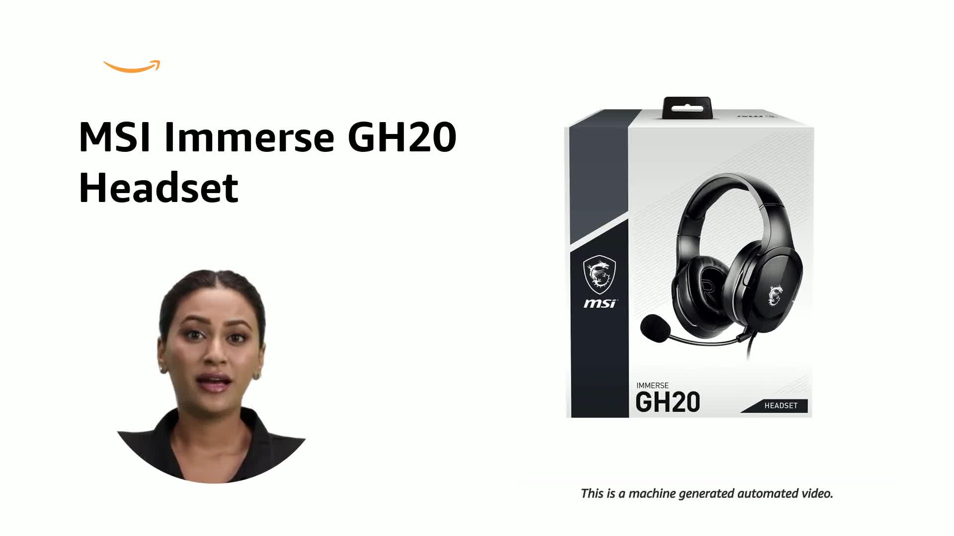 MSI Immerse GH20 Gaming Headset - Stereo Sound - Wired, Over Ear