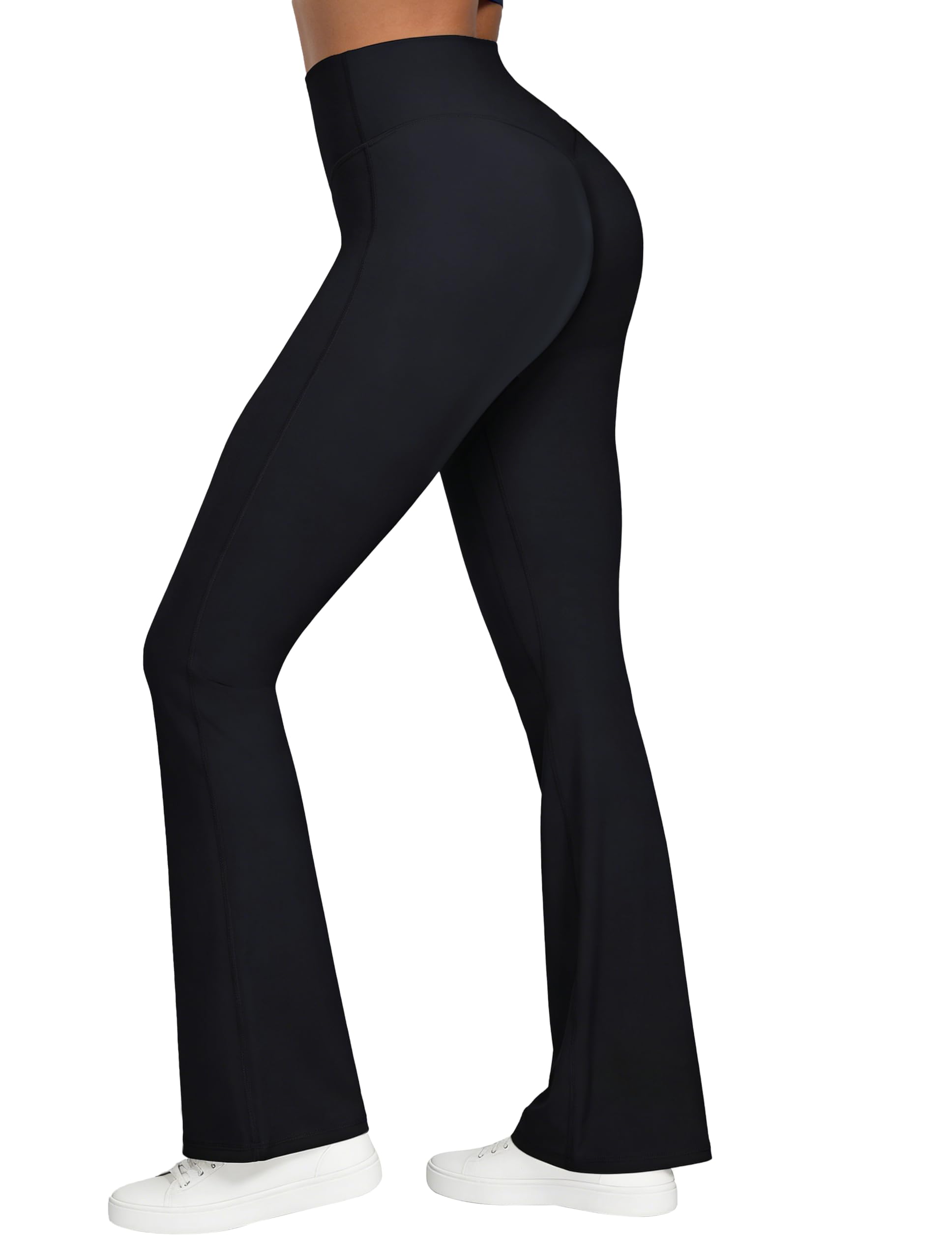 Sunzel Sunzfly Invisible Butt Scrunch Flare Leggings for Women, Mini Flared Yoga Pants with Tummy Control and High Waist