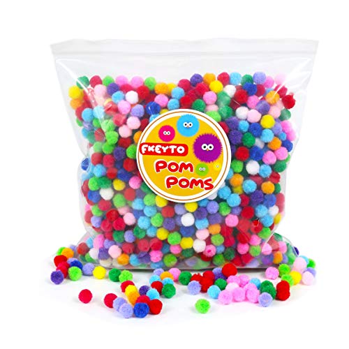 Craft Pom Pom Balls, Small Size: 1 Cm, [1500 Pcs]Pom Poms In Bright & Bold Assorted Colors,Pompoms For Crafts, Pom Pom For Crafts #TOP5