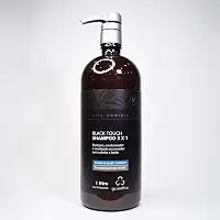 Shampoo Tonalizante Grandha Vita Hominis Black Touch 3x1 1L Eficiente Para o Escurecimento Gradual da Barba e Dos Cabelos