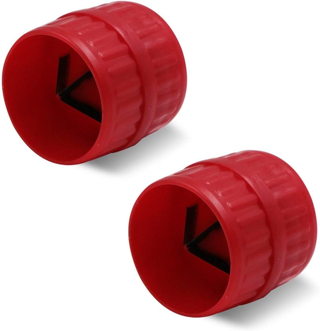 2 Pcs Deburring Tool Plastic Wheel Reamer Pipes De-Burring Cutters Inner-Outer Reamer 3/16" to 1-1/2" PVC Pipe Reamer for PVC Tubing, Tubing Chamfer Tool