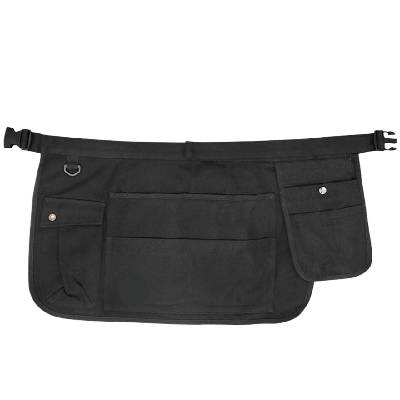 Delantal de camarero y camarera con 9 bolsillos lona, ​​medio delantal herramientas, cinturón ajustable, servidor, trabajo limpieza for Hotel Para Carpintero Constructor(Black)
