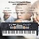 COMETX E-Piano 49 Tasten USB Elektronisches Orgel E-Piano mit Mikrofon Schwarz Digitale Musik Elektronisches Keyboard Eingebaute Stereo-Lautsprecher mit 16 Tönen 8 Rhythmen 6 Demo Songs 5 Percussion