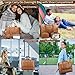 Faux Leather Weekender Bags for Women: Large Overnight Bags Travel Duffel Carry On Weekend Tote with Shoe & Laptop Compartment for Airplane Traveling Gym, Brown