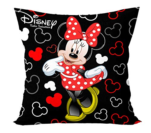 Image of Kuber Industries Disney Printed Microfibre Filled Cushion Filler 16 inchx16 inch (Black)-Pack of 3-KUBMART15857