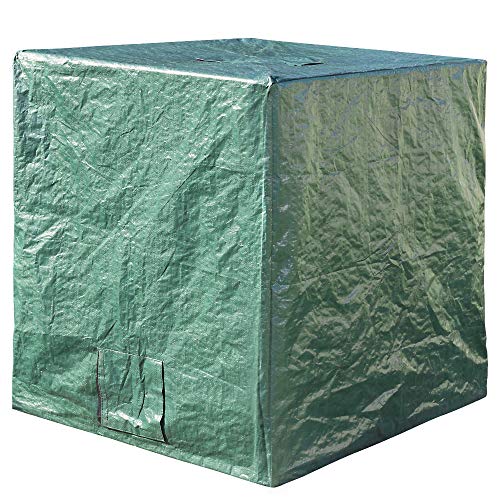Kingpower IBC Container Abdeckplane Abdeckung für Tankgröße 600 oder 1000 Liter in Grün Wassertank Regentonne Schutzbezug Schutzfolie Schutzhülle Plane Auswahl, Volumen:1000 L