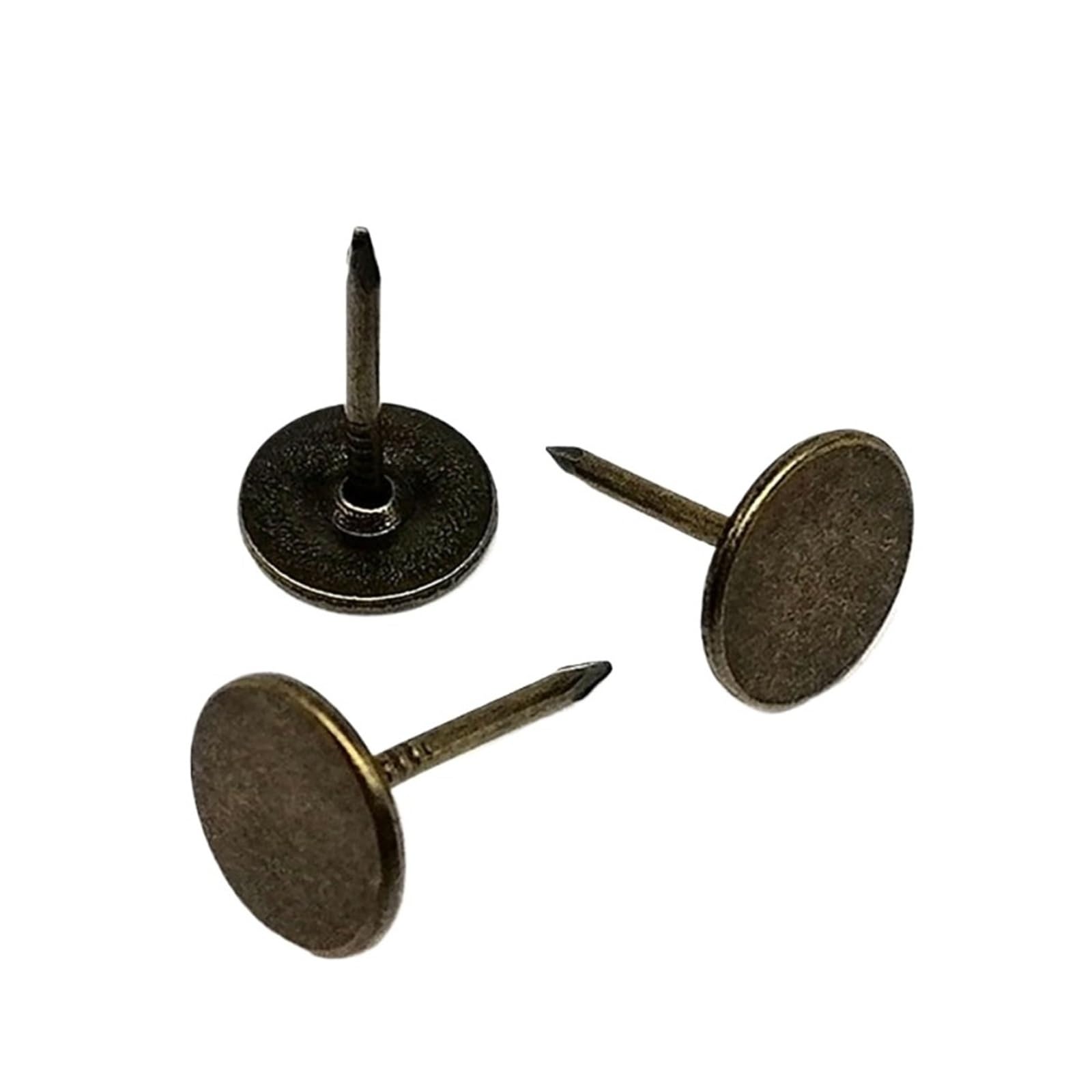 Flat Head Push Pins 50pcs Flat Head Decorative Tack Stud Pushpin Upholstery Nail For Wall Door Sofa Furniture Dia 11mm(Brass)
