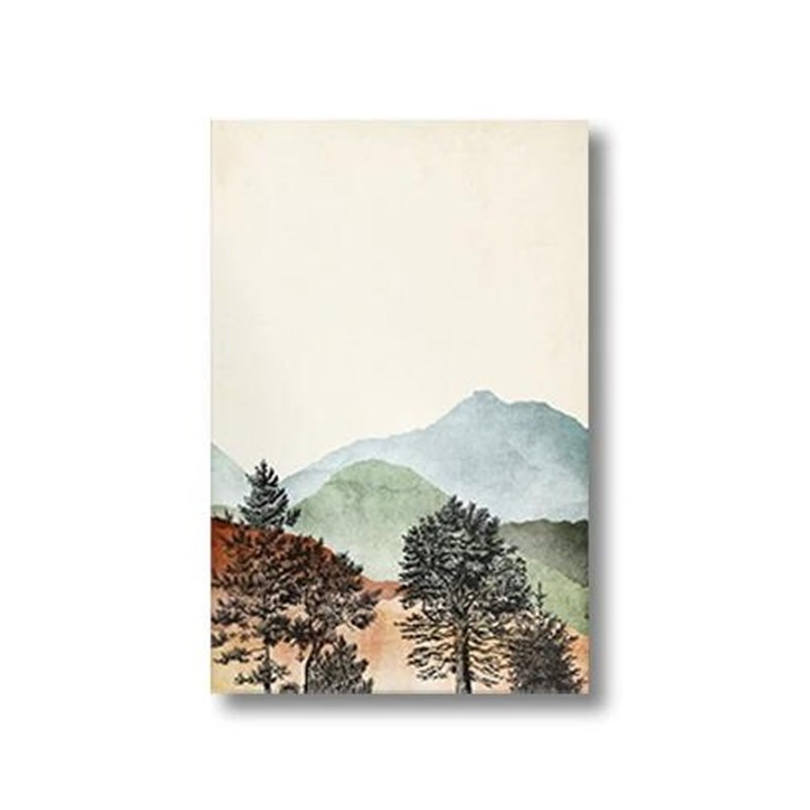 Cuadro sobre lienzo de montaña en acuarela para renovar con naturaleza tu salón de 30x40cm