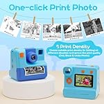 Kids Camera Instant Print, Christmas Birthday Gifts for Girl Boys 3-12 Years Old, FHD Selfie Digital Video Cameras Toddler 3 Rolls Print Paper & 32G Card (Blue) - Image 5