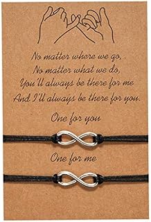 Branets 2 Pcs Friendship Matching Bracelets Pinky Promise Bracelets Family Distance BFF Couple Bracelets Jewelry Gifts for Women and Girls