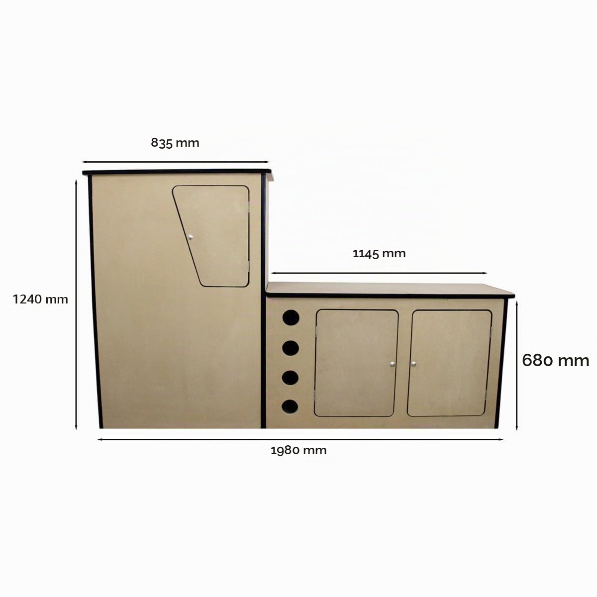 Transporter T4 T5 Camper Van Küche Linkslenker Wohnwagen Wohnwagenküche Wohnmobil Reisemobil Caravan 18mm MDF Eingebautes Weinregal Optionale Aufhängeschiene Peronalisierbar
