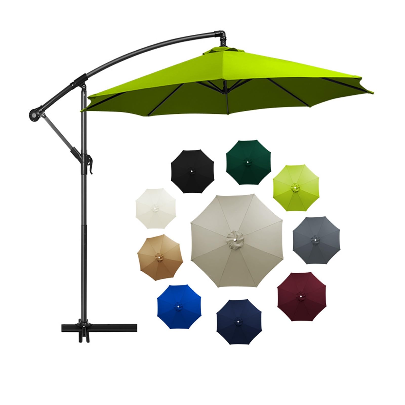 Tettuccio di ricambio for ombrellone da giardino con stecche 6/8, copertura superiore for ombrelloni rotondi, telaio non incluso 1 pezzo(Pure White,2.5m/8.2ft-6ribs)