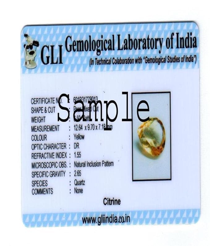 Saphir jaune de Ceylan naturel véritable Suniela Gemstone G.D Gems