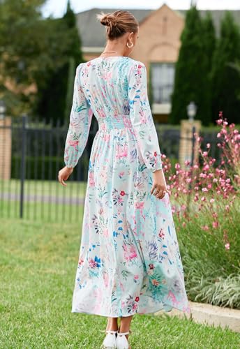 Image of Maxigerui Women's Long Sleeve Floral Maxi Dress 2026 Spring Summer Wedding Guest Dress
