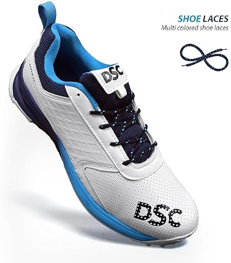 DSC Jaffa 22 Cricket Shoes for Men and Boys Uk-11 White-Navy